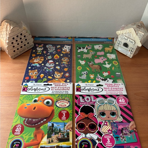 Kid Stickers Paintable Bird House Colorform Dinosaur Train, LOL Stocking Stuffer - Picture 3 of 16